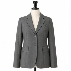 Banana Republic Made in Italy Wool Cashmere Blazer Gray Womens Size 0 Slim Fit